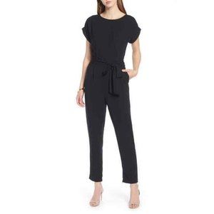 Halogen Short Sleeve Jumpsuit Tie Waist Jumpsuit